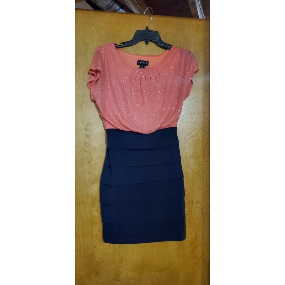 Coral and Black Dress